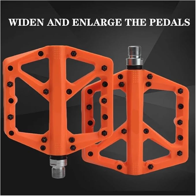Bicycle Pedals Nylon Footrest Flat Mountain Bike Paddle Grip Pedalen Bearings Footboards Cycling Foot Hold(Bianchi-Green)