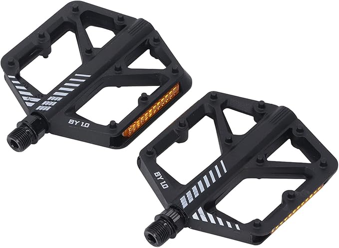 Cycle Pedal Nylon Fiber Enlarged Anti Slip Flat Platform Pedal for Road Mountain Cycle Lightweight Robust Durable Universal Fit 1 Pair (Black)