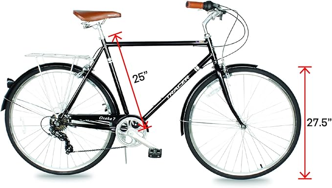 Tracer Osaka Hybrid Bikes, Steel Frame, Shimano Nexus Inter 3/7 Speed, Brown Seat Brown Grips, Road Bike, City Bike, Multiple Colors