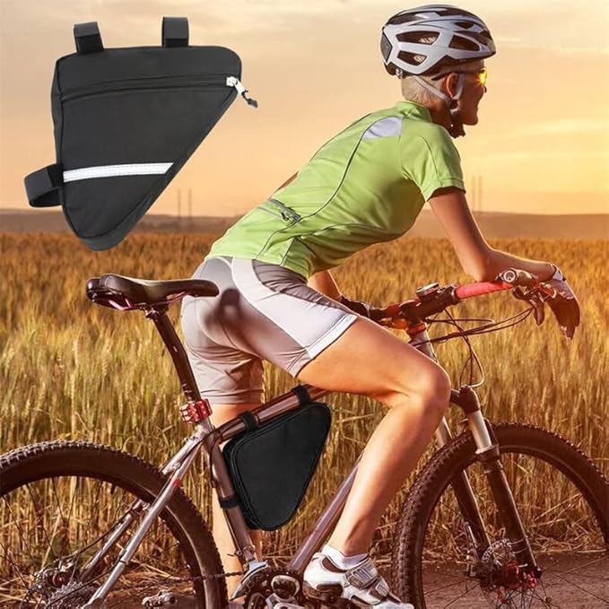 Bike Triangle Frame Bag Bicycle Cycling Storage Triangle Top Tube Front Pouch Saddle Bag for Road and Mountain Bikes
