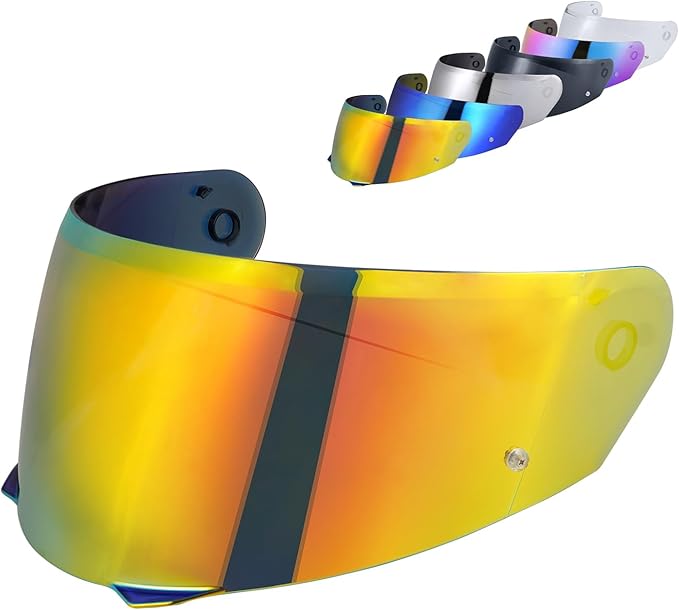 HJ-33 Visor Shield Replacement, I90 Visor Face Shield Compatible With HJ-33 Helmet Visor Accessories (Chrome Red)