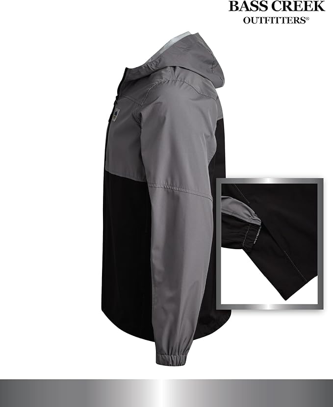 Bass Creek Outfitters Mens Windbreaker - Lightweight Mens Rain Jacket for Running Cycling Hiking with Hood