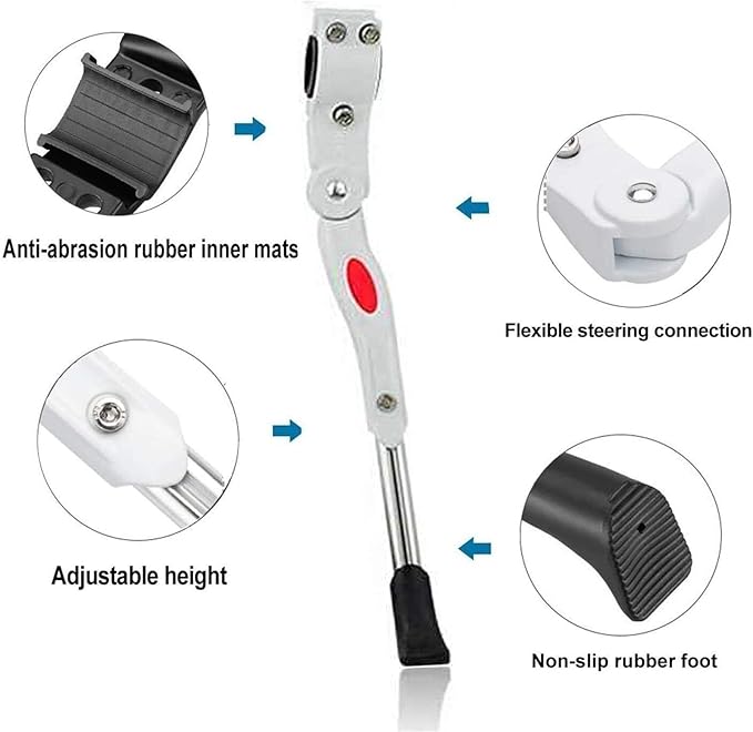 Adjustable Bike Kickstand Aluminum Alloy Non-Slip Rear Side Bicycle Kick Stand For 22 24 26 27 Road Bike/BMX/MTB