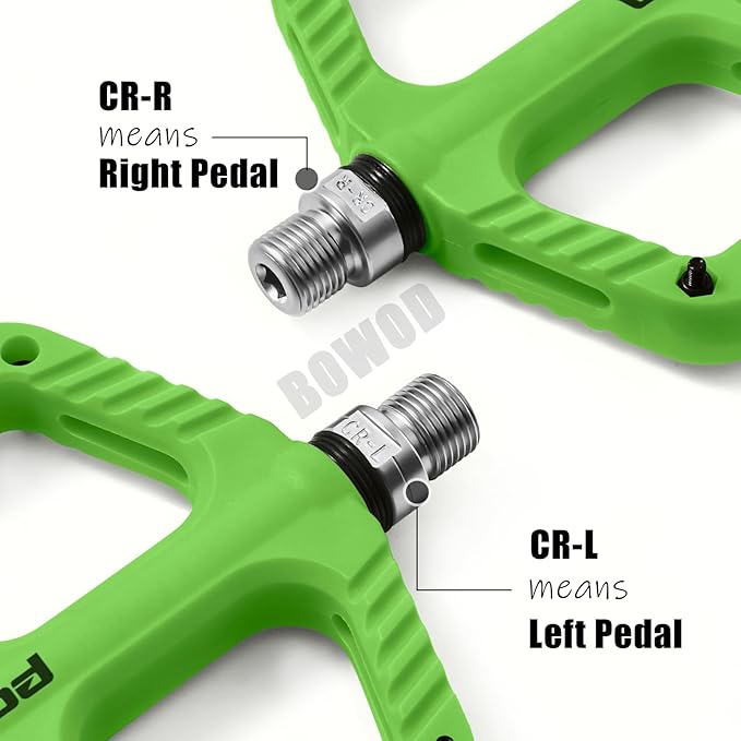 MTB Pedals Flat Mountain Bike Pedals Adult, Light and Wide Nylon Composite Bicycle Platform Pedal w Grippy Pins, 9/16" Cr-Mo Spindle 2 Bearings, Clipless Pedals for BMX Gravel Road E.Bike 9/16"