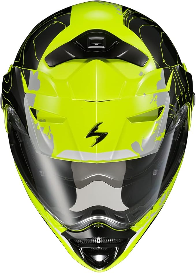 ScorpionEXO AT960 Modular Adventure Street Motorcycle Helmet with Bluetooth Ready Speaker Pockets DOT ECE Approved Topographic (Black - Small)