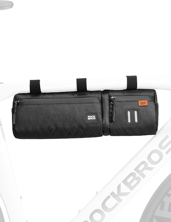 ROCKBROS Bike Handlebar Bag, 2L Large Capacity Handlebar Bags for Bicycles, 2 In 1 Multifunctional Bike Frame Bag, Separated Bike Saddle Bag