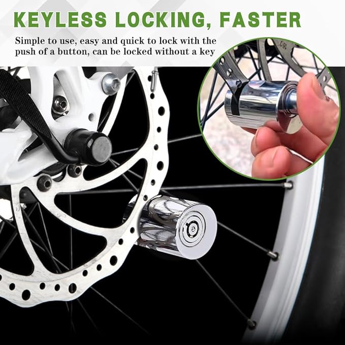 Motorcycle Disc Brake Lock, Motorcycle Locks Anti Theft, Motorbike Safety Anti-Theft Wheel Disk Lock with Two Keys, Heavy Duty Alloy Steel Brake Padlock for Bicycle Electromobile Road Cycle