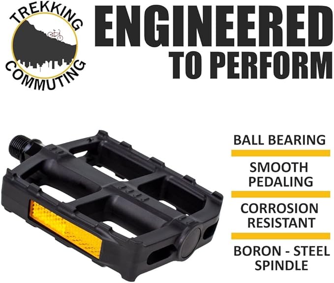 BV Bike Pedal - Universal Fit Bicycle Pedals 9/16" Compatible, Non-Slip & Durable Lightweight, Fits Most Adult Bikes & MTB Bicycles