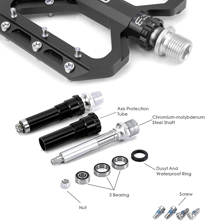 Bike Pedals 9/16" Lightweight Non-Slip Bicycle Platform Pedals - Fits Most Adult Bikes & Mountain Bikes &MTB, Road Bikes and Slip-Resistant Design