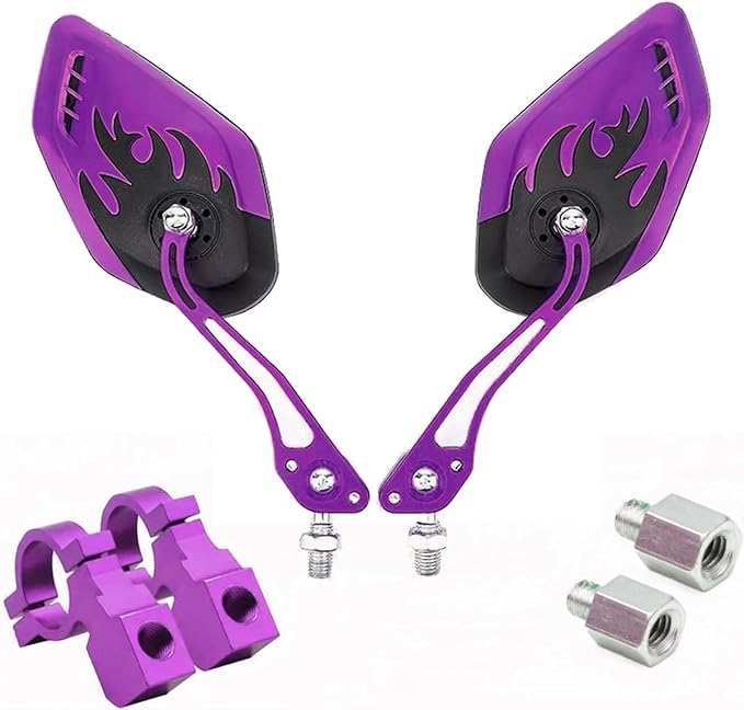 Bicycle Mirrors for Handlebars 2 Pack,Essential Electric Bike Accessory,Mirrycle Bike Mirror,Bike Mirrors for Safe Riding,Handlebar Rearview Mirror,Lowrider Bike Parts & Accessories(purple)