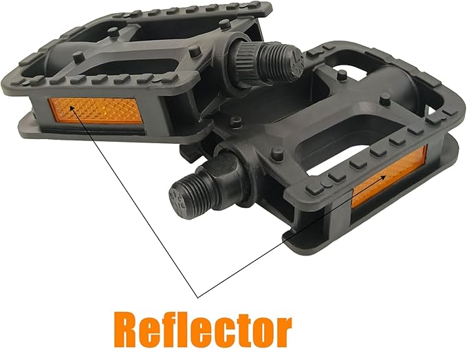 Bike Pedals, 9/16" Non-Slip Bike Pedals with Reflectors, Bicycle Pedals for Road Bike, BMX, Folding Bikes, Urban Bikes, Adult Bicycle