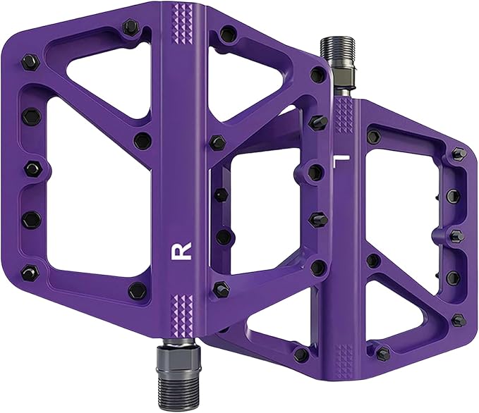 Light Weight Cycling Pedals Secure Grips Flat Mountain Bike Pedals with Sealed Bearing Suitable for Street Bikes 1 Pair