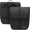 MOSISO 20L Bike Panniers, 2 Pack Waterproof Panniers Bike Bag, Large Capacity Flap Bicycle Rear Rack Seat Luggage Storage Trunk Bag for Road Mountain Cycling Traveling Commuting, Black