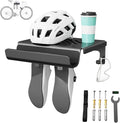 Bike Wall Mount Rack Indoor Bike Storage Garage Bike Rack Wall Mount with Shelf and Hooks Store Your Helmet and Shoes for a Single Road, Mountain or Other Bicycle (Universal Size)