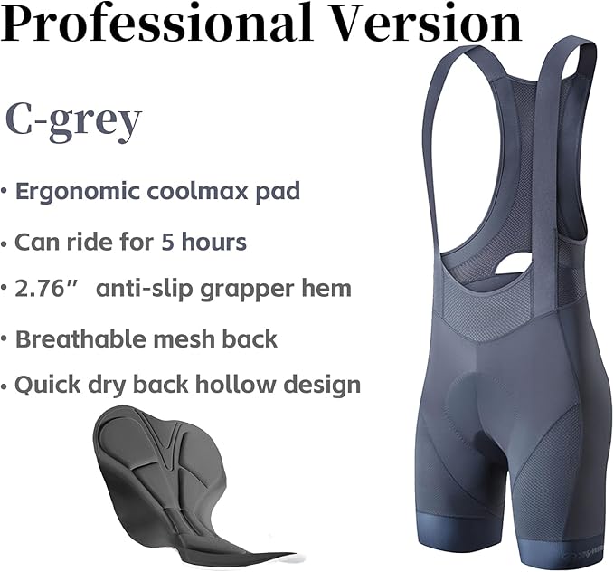 Cycling Bib Shorts for Men - Road Bike Bicycle Breathable Padded Riding Tights