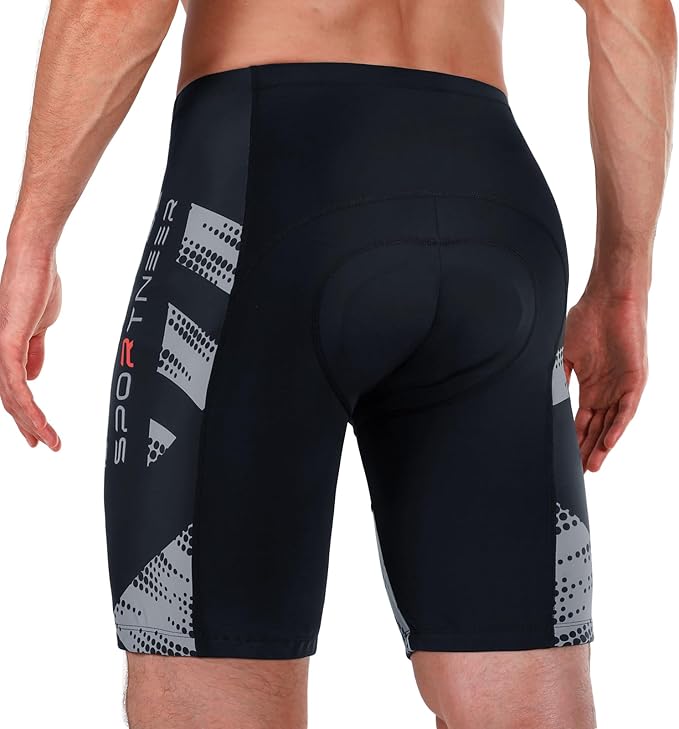 Sportneer Padded Bike Shorts for Men - 4D Padding Mens Bicycle Cycling Biking Clothing Shorts, Breathable and Absorbent