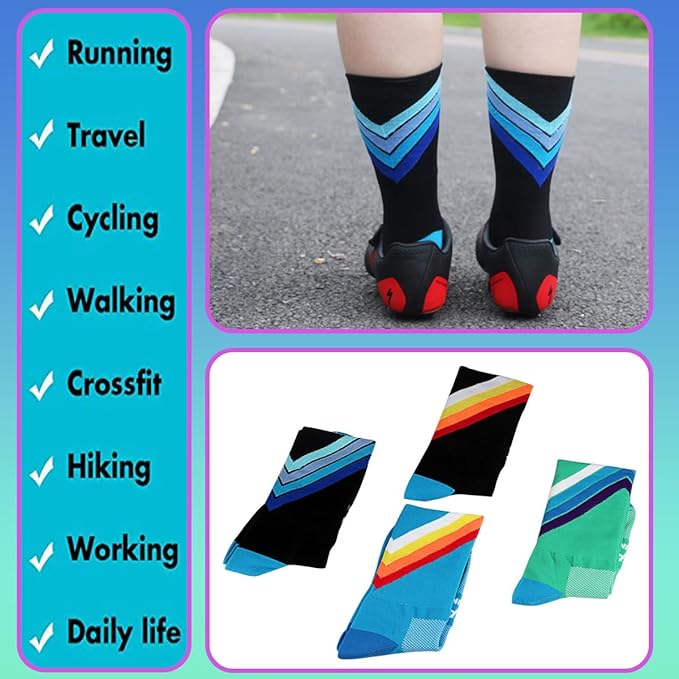 GuaziV Mens Womens Cycling Socks,4-6pcs Running Socks Colourful Athletic Socks Ankle Sport Socks 6-11