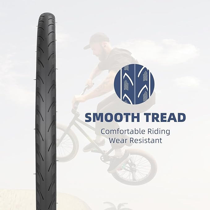 20 x 1 3/8(37-451) Kids BMX Bike Tires City Folding Bike Tires 20 inch Anti-Slip Foldable Replacement Tire Fits Most Kids Bikes,BMX Tires 20 inch,Black
