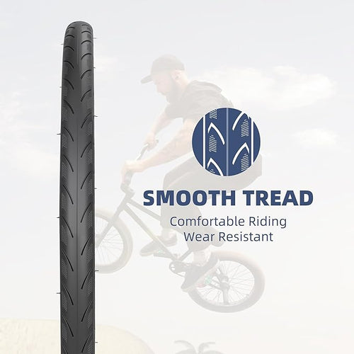 20 x 1 3/8(37-451) Kids BMX Bike Tires City Folding Bike Tires 20 inch Anti-Slip Foldable Replacement Tire Fits Most Kids Bikes,BMX Tires 20 inch,Black