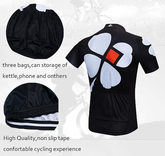 MOXILYN Men's Cycling Jersey Full Zip Riding Clothing Mountain Bike Tops Quick Dry - Bike Shirts