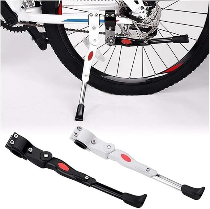 Side Stand Kickstand Adjustable Bike Kickstand Aluminum Rear Side Bicycle Stand for Bike 22"-27" Bicycle Foot Support