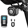 Cruxer Bike Alarm with Saddle Bracket, USB Rechargeable Wireless Anti-Theft Vibration Alarm, IP54 Waterproof, 110db Volume and Sensitivity Adjustable Sensor Burglar System with Remote