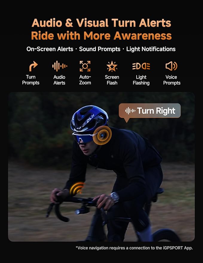 iGPSPORT BiNavi Air Bike Computer, 3.0'' Touchscreen MAP Voice Navigate Reroute Climb Smart Wireless GPS Cycle Computer