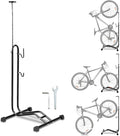 3 in 1 Bicycle Floor Stand - Freestanding Upright Parking Storage Rack, Space Saver, Suitable for Mountain Bike, Road Bike, Max Wheel Diameter 27.5 Inches