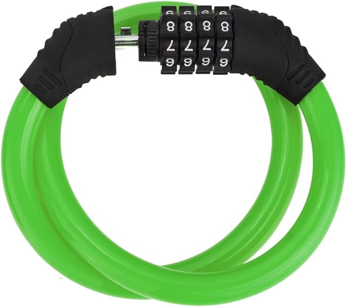 Sanwo Security Bike Lock 4 Digit Resettable Combination Cable Lock for Bicycle, 2 Feet x 1/2 Inch