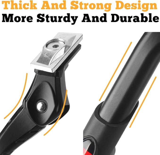 Bike Kickstand Adjustable Strong Center Mount Aluminum Alloy Bicycle Kickstand for 26” 700C 27.5” 28” inch Electric Bike Hybrid Bike Mountain Bike Adult Bike