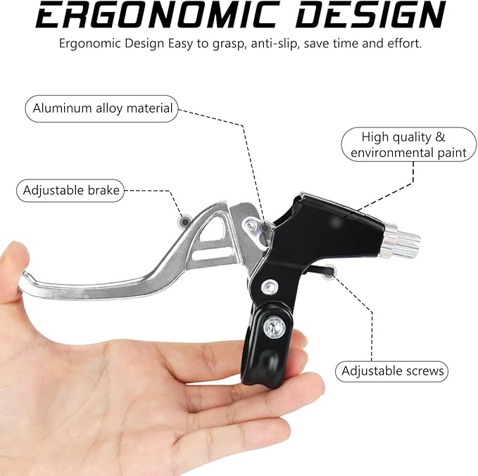 V-Type Bike Brake Set, Complete Universal Bike Front and Rear MTB Brake, Bicycle Brakes, Inner and Outer Cables, Include Brakes Lever Calipers Multi-Tool Wrenches