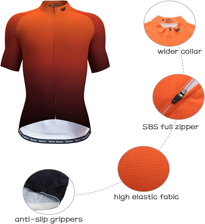 Lo.gas Cycling Jersey Men Short/Long Sleeve Bike Biking Shirts Full Zip with Pockets Road Bicycle Clothes