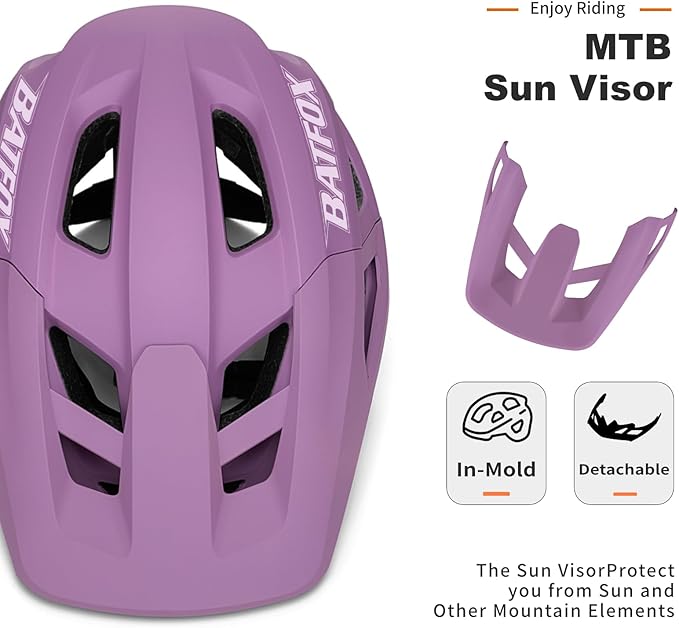 BATFOX NTA 8776 E-Bike & Mountain Bike Helmet for Adults Youth, E-MTB Cycling Helmet for Men Women (52-60CM)
