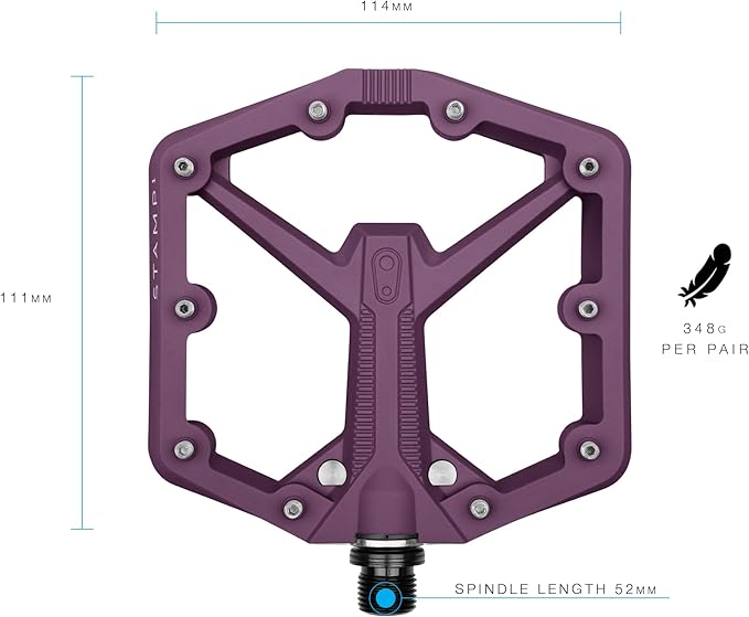 Crankbrothers Stamp Flat MTB Pedals - Size-Specific, Lightweight, Versatile, Durable Bike Pedals