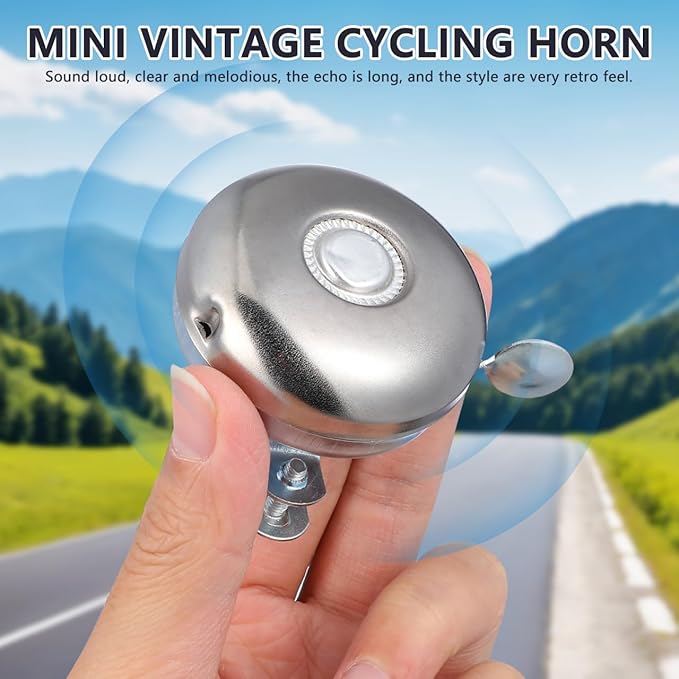 Scooter Bell Bike Tricycle Bell Bike Thumb Replacement Parts Ring Old Fashioned Bicycle Rope Buckle (Silver)