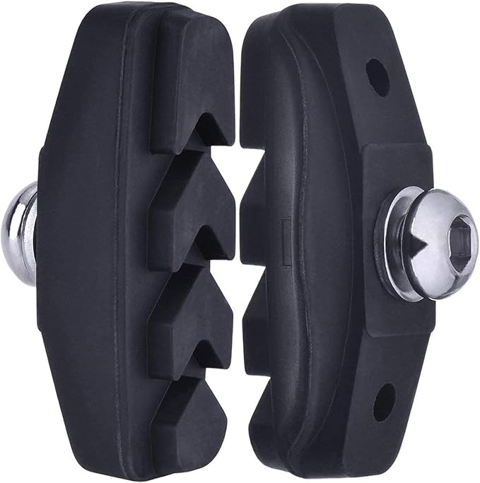 2 Pairs (4 Pieces) Bike Brake Pads, Rubber V-Brake Pads for Mountain & Road Bicycle,Quiet & Non-Skid Cycling Accessories for Enhanced Safety,50mm,Black