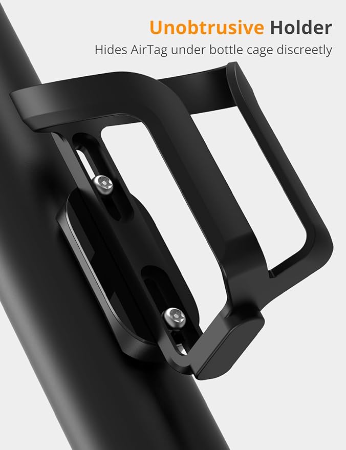 Bike Mount for AirTag (Gen 1 & 2), Waterproof Protective Aluminum Alloy Holder Hides GPS Under Bicycle Bottle Cage, Anti-Theft Holder Bike GPS Tracker Accessory