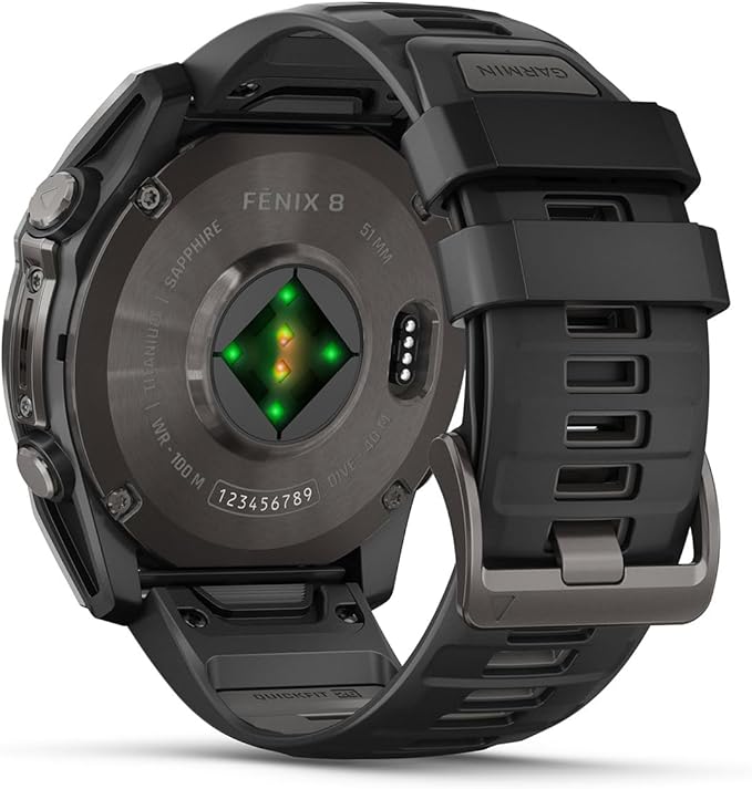 PlayBetter Garmin Fenix 8 AMOLED Sapphire (51mm, Carbon Gray DLC Titanium) Multisport GPS Smartwatch Bundle - 1.4” Touchscreen, Built-in LED Flashlight Wireless Running Earbuds