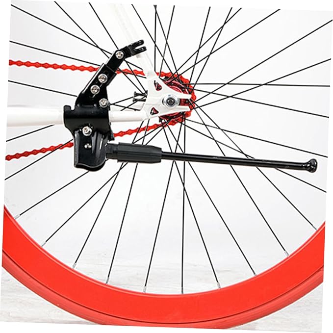 GANAZONO Mountain Bike Kickstand Adjustable Single Sided Support for Parking Rack Durable Aluminum Alloy Leg Support for Road and Mountain Bikes Easy Assembly Black