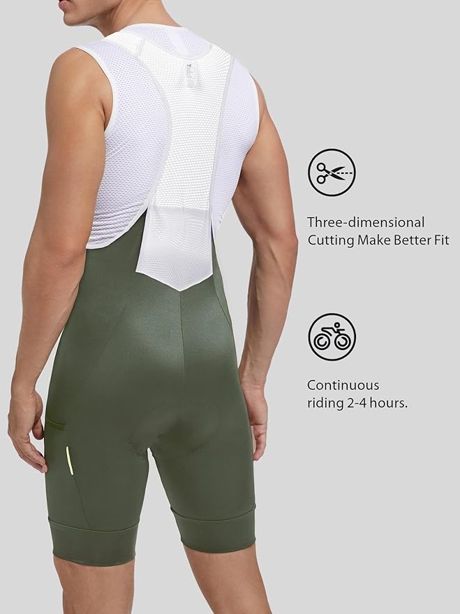 qualidyne Cycling Bibs Men, 4D Padded Road Bike Bib Shorts with Pockets, Biking Bicycle Shorts UPF50+