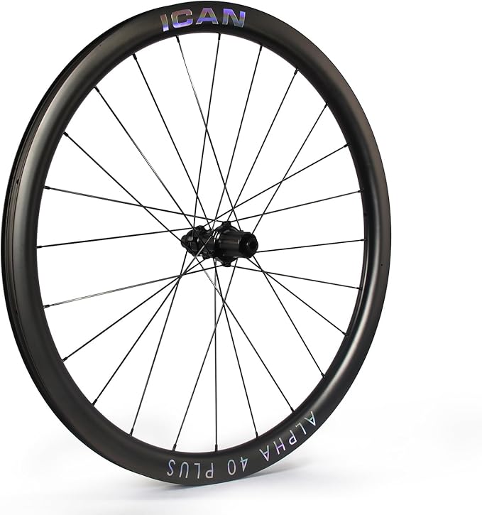 ICAN Alpha 40/50 Plus 1520g/1535g/1555g Carbon Disc Road Bike Wheelset 700C 21mm Inner Width Clincher Tubeless Compatible