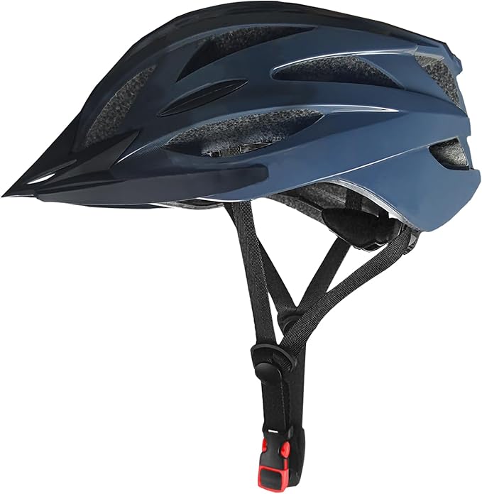 Bike Helmets for Adults, Mountain Bike Helmets for Men with Visor, Adjustable Fit Bicycle Helmet for Women, Road Recreational Cycling Helmet with Chin Strap