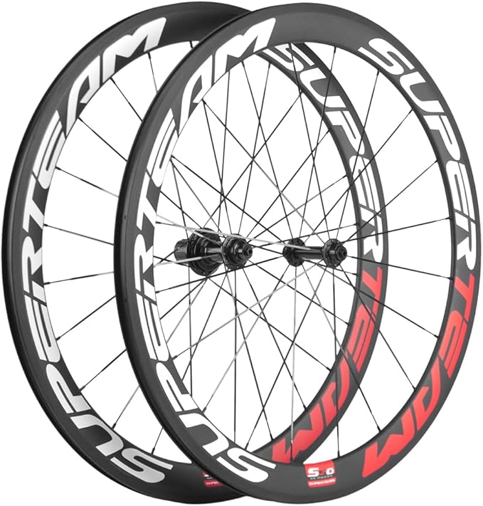 Superteam Carbon Fiber Road Bike Wheels 700C Clincher Wheelset 50mm Matte 23 Width
