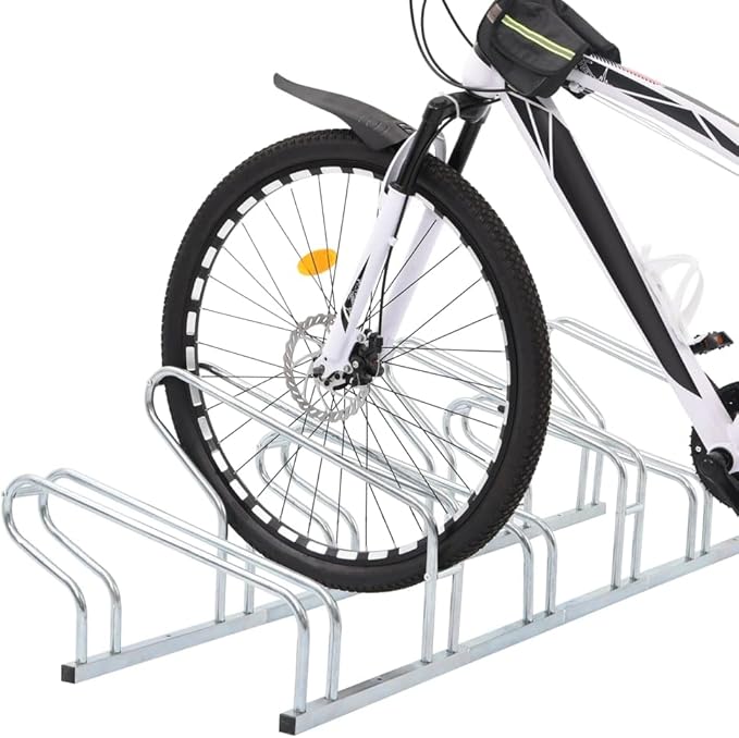 Galvanized Steel Floor Freestanding Bicycle Stand for 6 Bikes, 6 Bikes Floor Bike Stand, Bike Floor Parking Rack for Indoor & Outdoor Garage Storage,-875