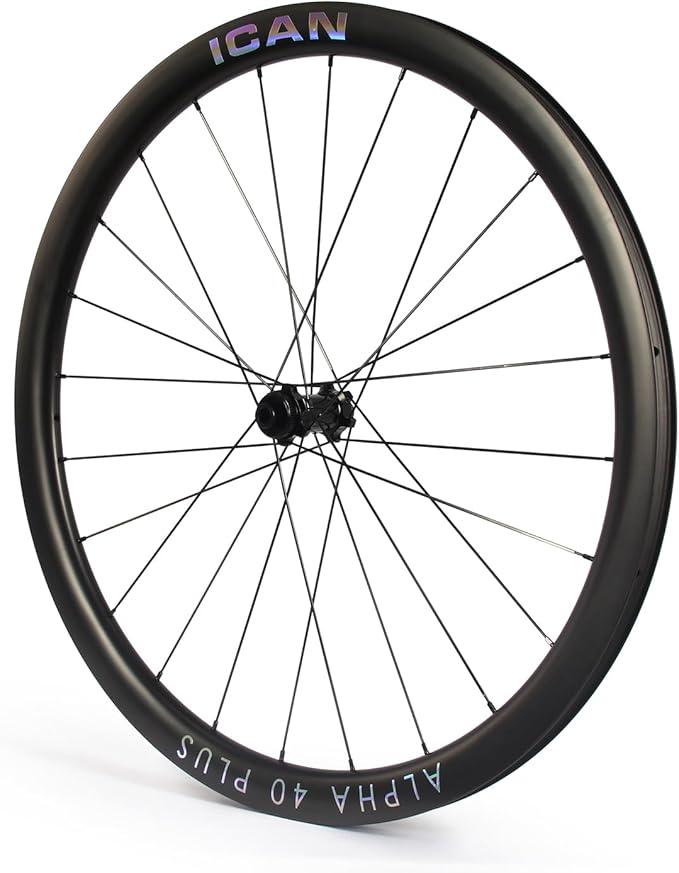 ICAN Alpha 40/50 Plus 1520g/1535g/1555g Carbon Disc Road Bike Wheelset 700C 21mm Inner Width Clincher Tubeless Compatible
