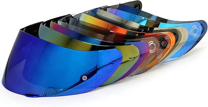 Motorcycle Helmet Visor for AGV K1 K1S K3SV K5 K5S, Anti-Scratch UV Protected Full Face Shield, High-Definition Tinted Mirror PC Lens, Day & Night Riding (Transparent Revo Red)