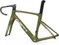 49/52/54/56cm Carbon Road Bike Frameset BSA BB68 Quick Release Frame Carbon Fiber Tapered Fork Disc Brake Frame Lightweight Thru Axle 12x100mm/12x142mm Internal Routing(Green 2,56cm)