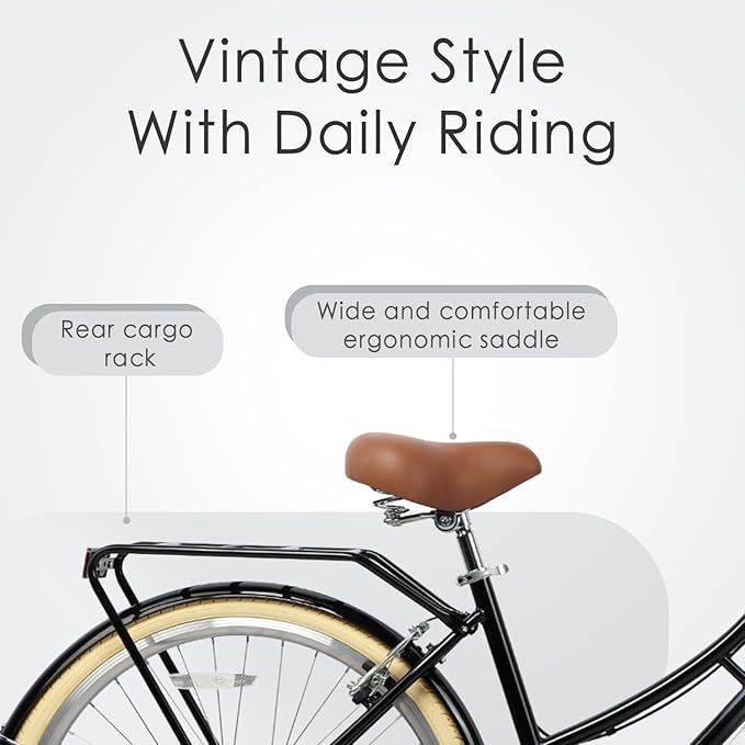 AVASTA Vela Hybrid Bike for Adult Women Female Lightweight Step Through 26 Inch High Tensile Steel Frame City Commuter Comfort Lady Bicycle, 6-Speed, Multiple Colors