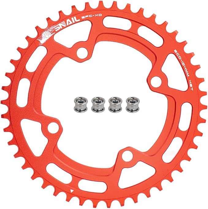 FOMTOR 104 BCD Chainring (30-52T) 7-12 Speed Compatible CNC 7075 Aluminum Narrow Wide Tooth Round Oval Chainrings for MTB/Road Bike Ebike Chainwheel Black/Red