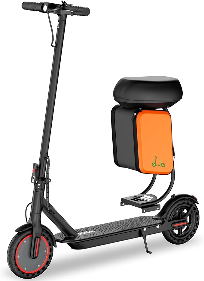 Folding Electric Scooter for Adults with Seat- 19MPH & 21-Mile Range, 350W Motor, 8.5" Solid Tires with App Control & Dual Brake System - UL2272 Certified Commuter E-Scooter